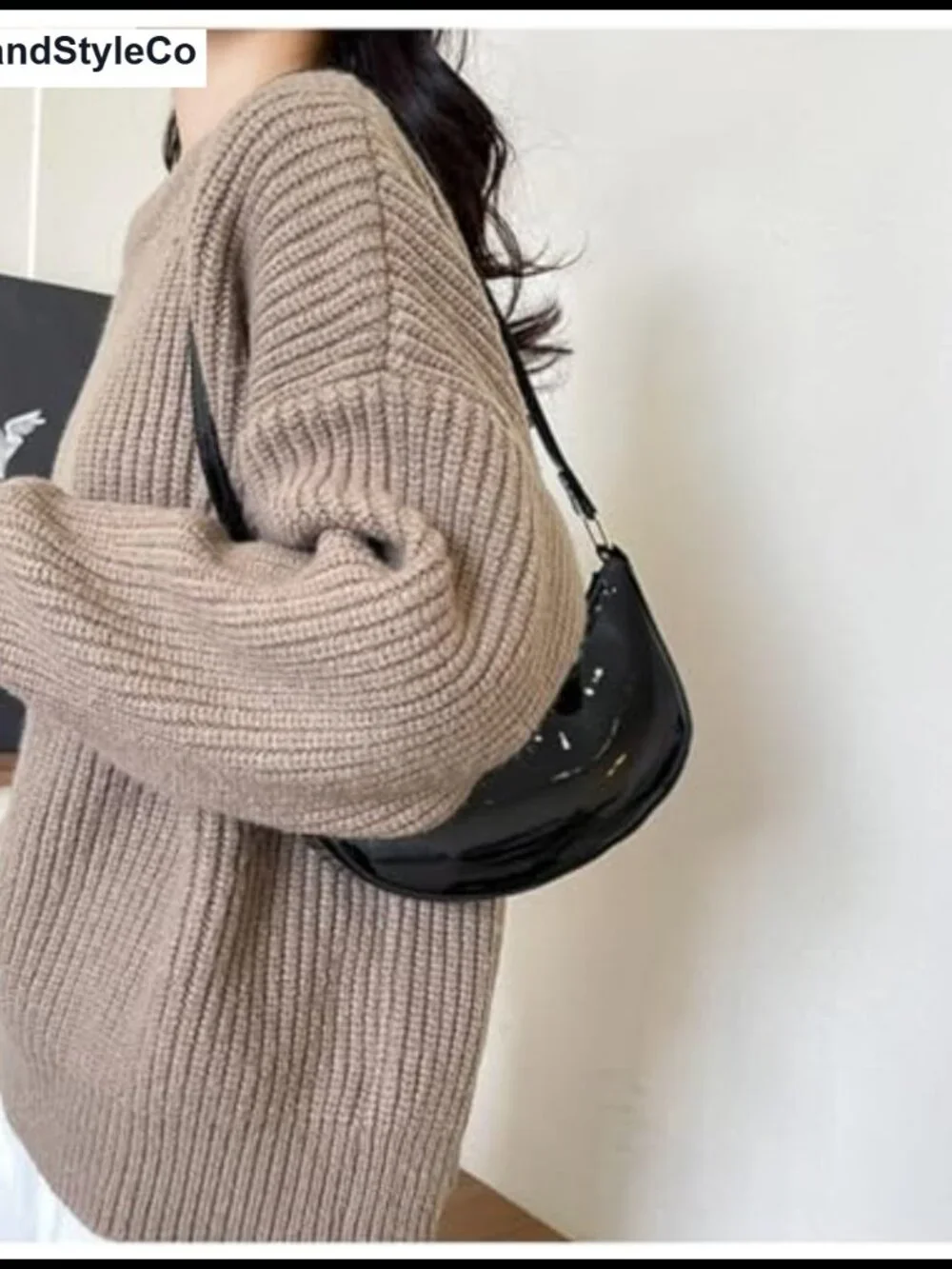 Patent Leather Evening Purse Clutch Mini Hobo Shoulder Bag Vegan Faux Leather
